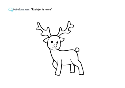 scarica il disegno da colorare di Rudolph la renna