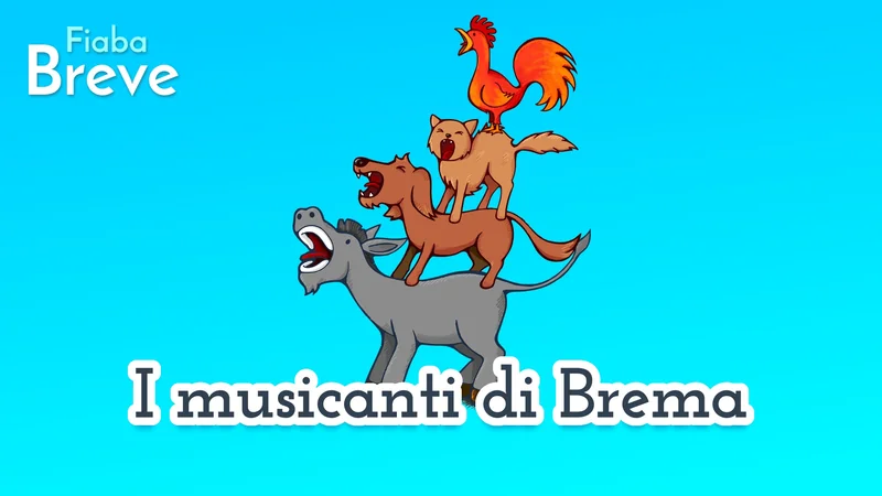I musicanti di Brema 🐎🐕🐈🐓 favola della buonanotte breve 🤏