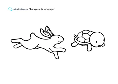 scarica il disegno da colorare della lepre e la tartaruga